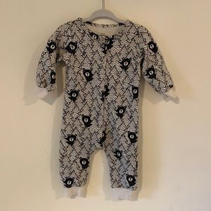 Winter Water Factory organic cotton woodland bear jumpsuit.